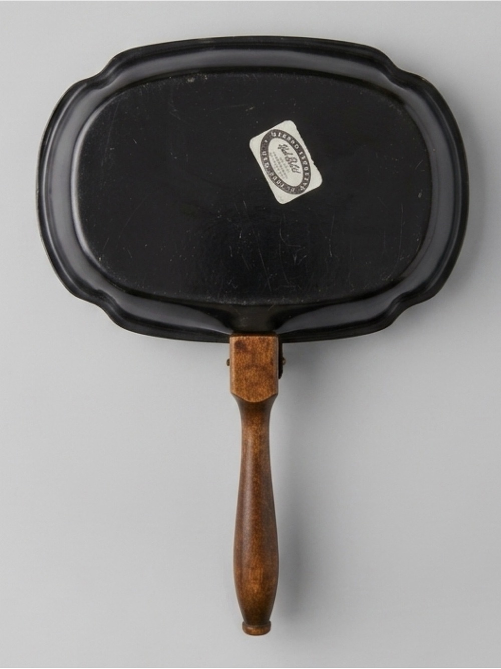 Vintage Toleware Hand Painted Silent Butler Crumb Catcher Wooden Handle Nashco - Picture 2 of 15